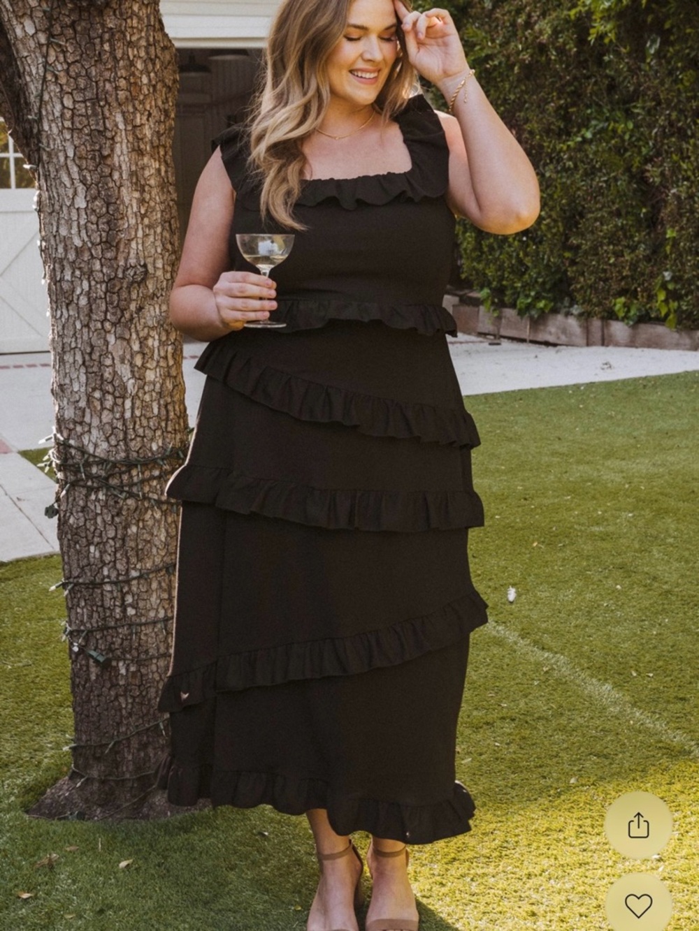 Black Ruffle Tiered Maxi Dress - Women- Greta